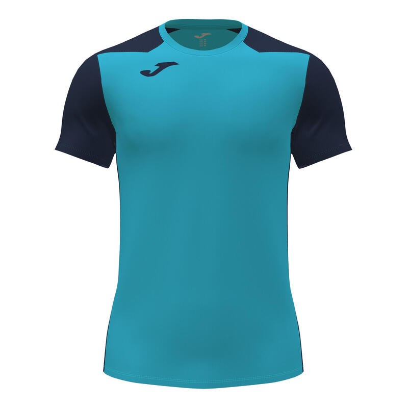 Maillot manches courtes Homme Joma Record ii turquoise fluo bleu marine