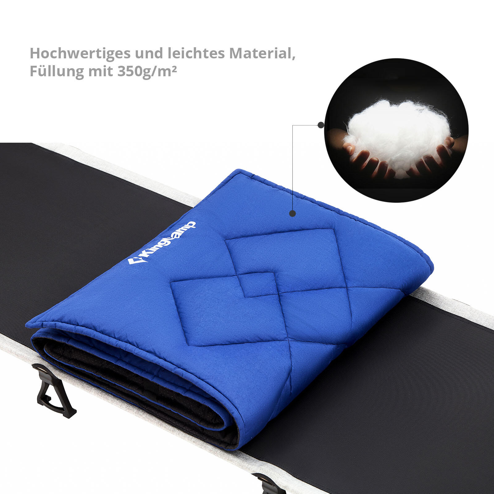 Surmatelas pour lit de camp Pad Camping pliant Housse 100% coton L 7/7