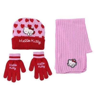 Set met muts, handschoenen en sjaal kind cerda hello kitty