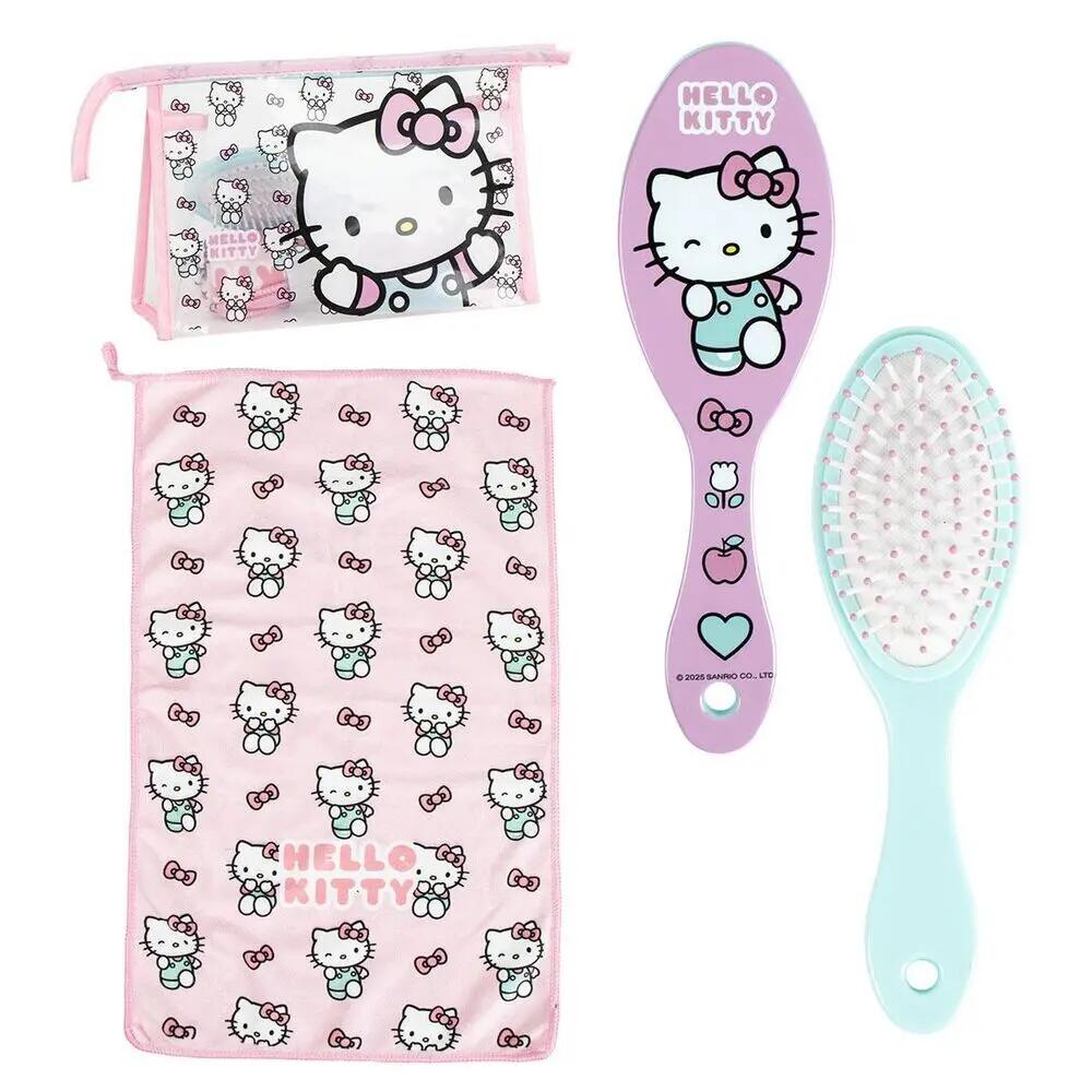 Toiletry Bag with Towel and Hairbrush Cerda Hello Kitty