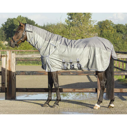 Couverture Anti-mouches Cheval Avec Protection Abdominale, Légère Et Réglable, Taille 120x68cm, Noir