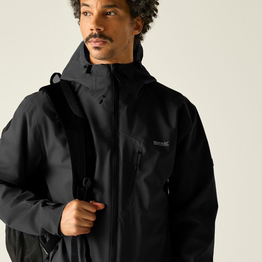 Oklarna Herren-Regenjacke mit Kapuze 5/7