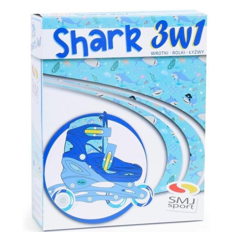 3w1 Wrotko-rolki-łyżwy Combo Shark regulowane