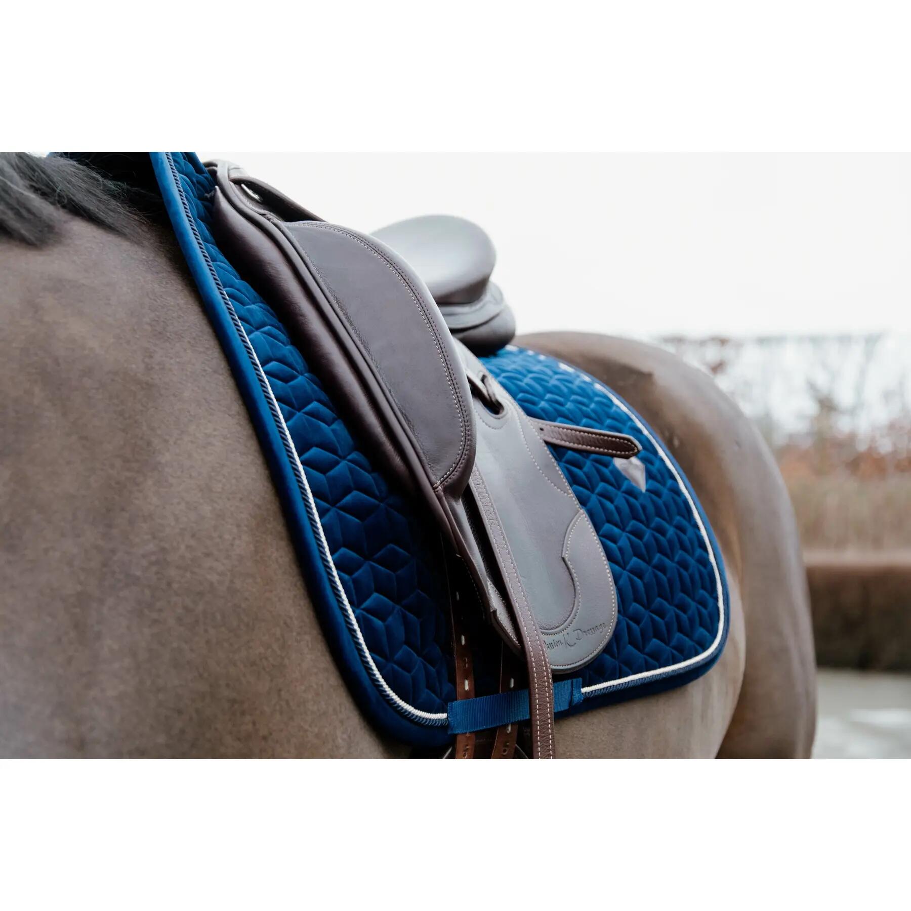 Tapis de selle basic velours marine 2/5