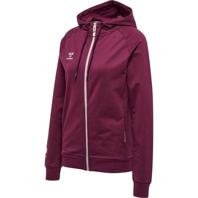 Katoenen zip-up hoodie voor dames hummel move grid