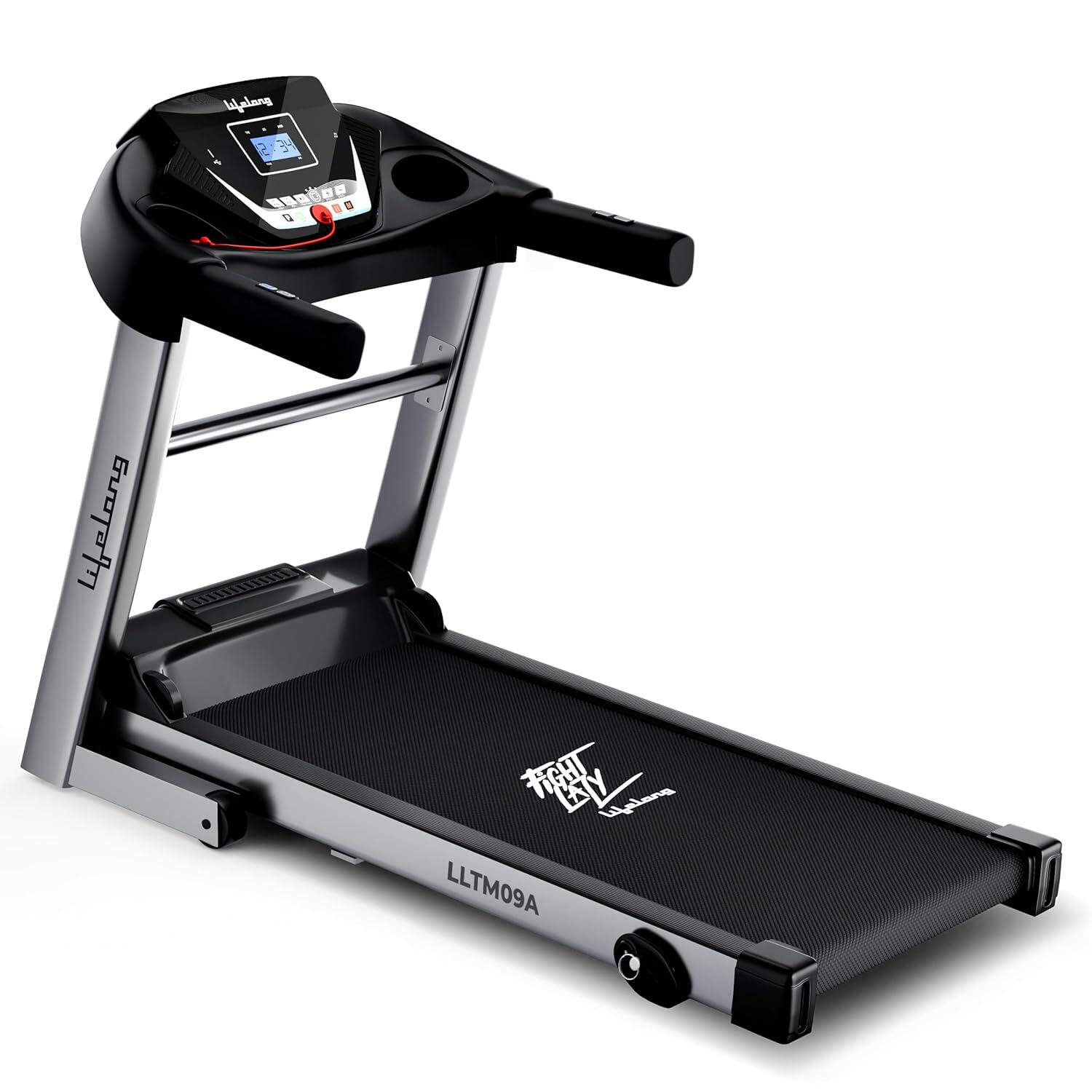 Lifelong FitPro (4 HP Peak) 3 Level Manual Incline |Hydraulic Folding Motorized Treadmill for Home |12 Preset Workouts, Max Speed 12km/hr &amp; Bluetooth Speaker with Max. User Weight 100Kg-picture-13