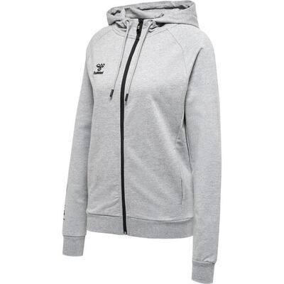 Katoenen zip-up hoodie voor dames hummel move grid