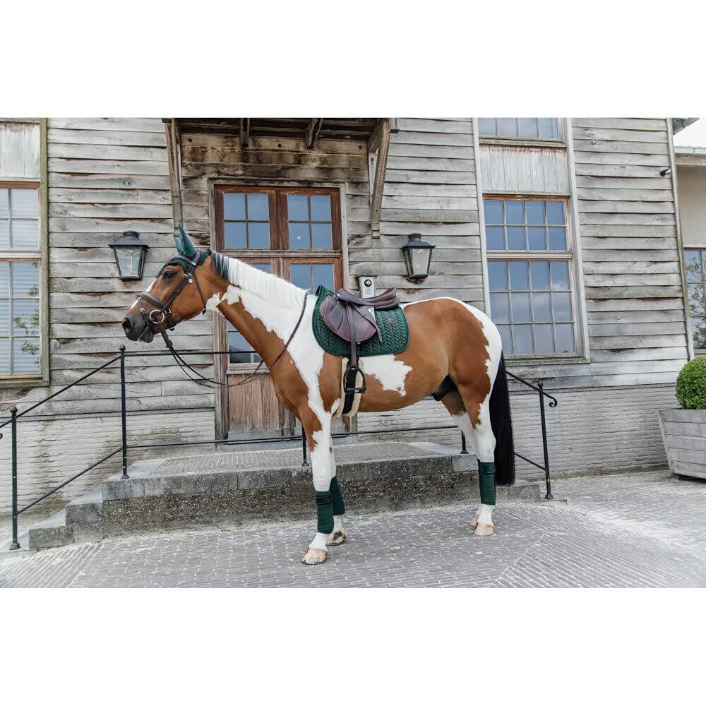 Tapis de selle velours pearls vert pin 2/7