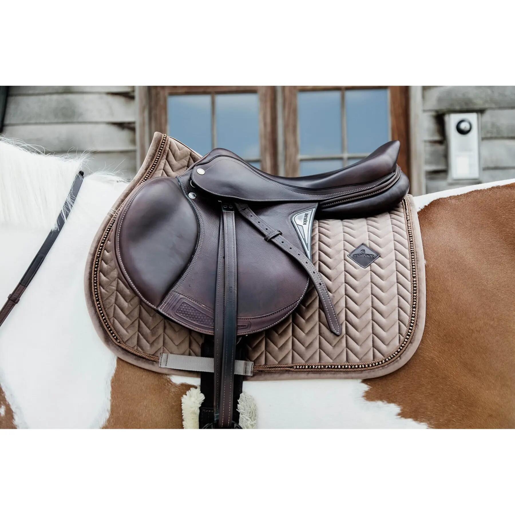 Tapis de selle velours pearls dressage beige 2/4