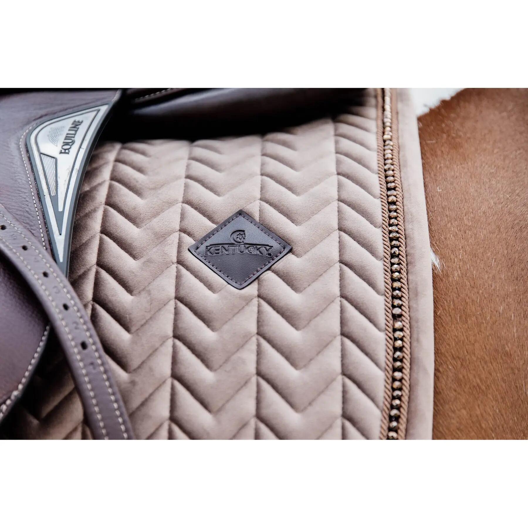 Tapis de selle velours pearls dressage beige 4/4