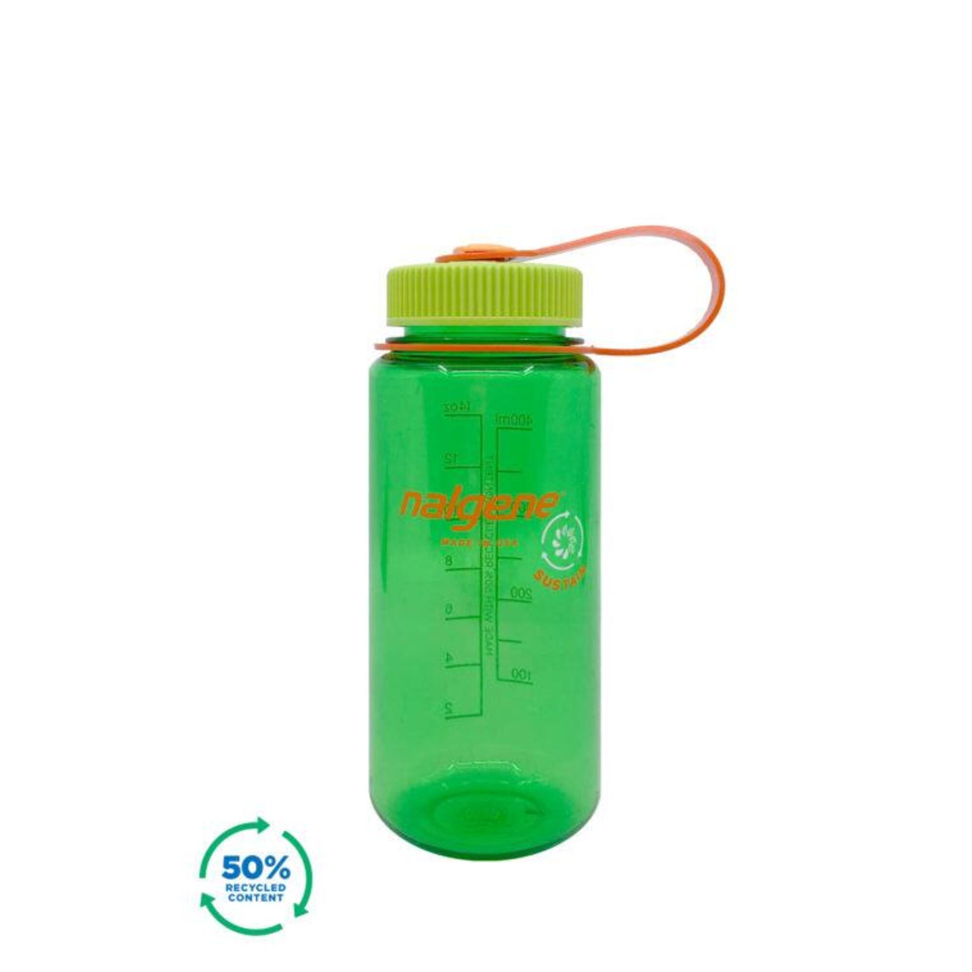 NALGENE 1L Wide Mouth Sustain Water Bottle - Made From 50% Plastic Waste - Emerald Green