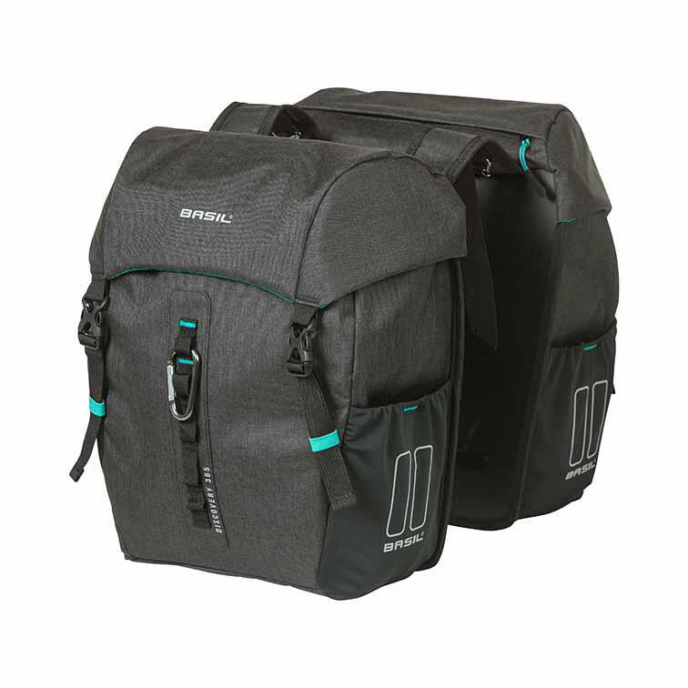 sacoche double pour vélo Discovery 365D 18 litres polyester noir