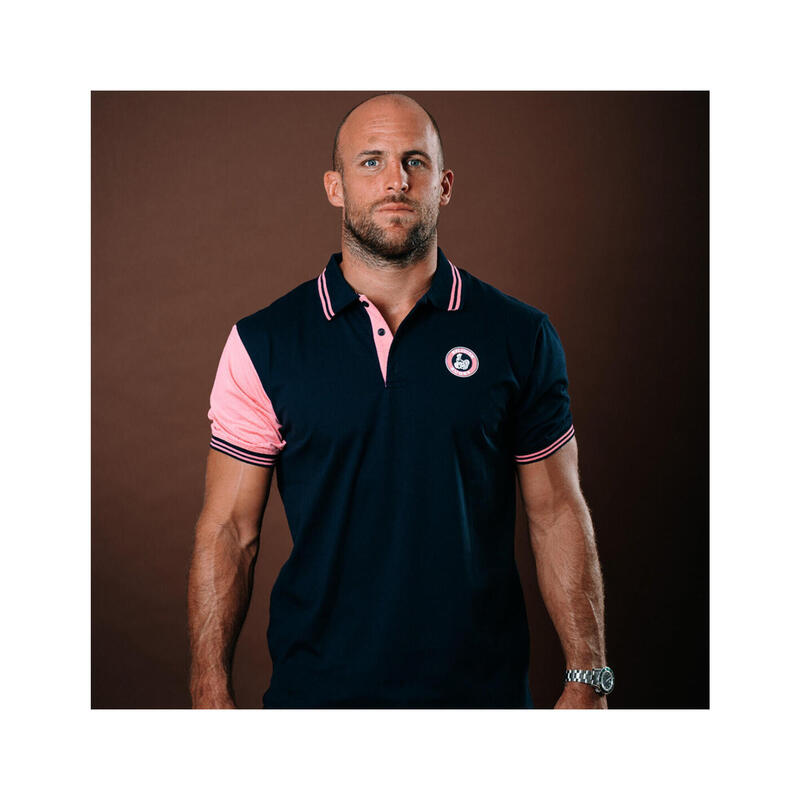 Polo manches courtes de rugby homme Bras en Rose