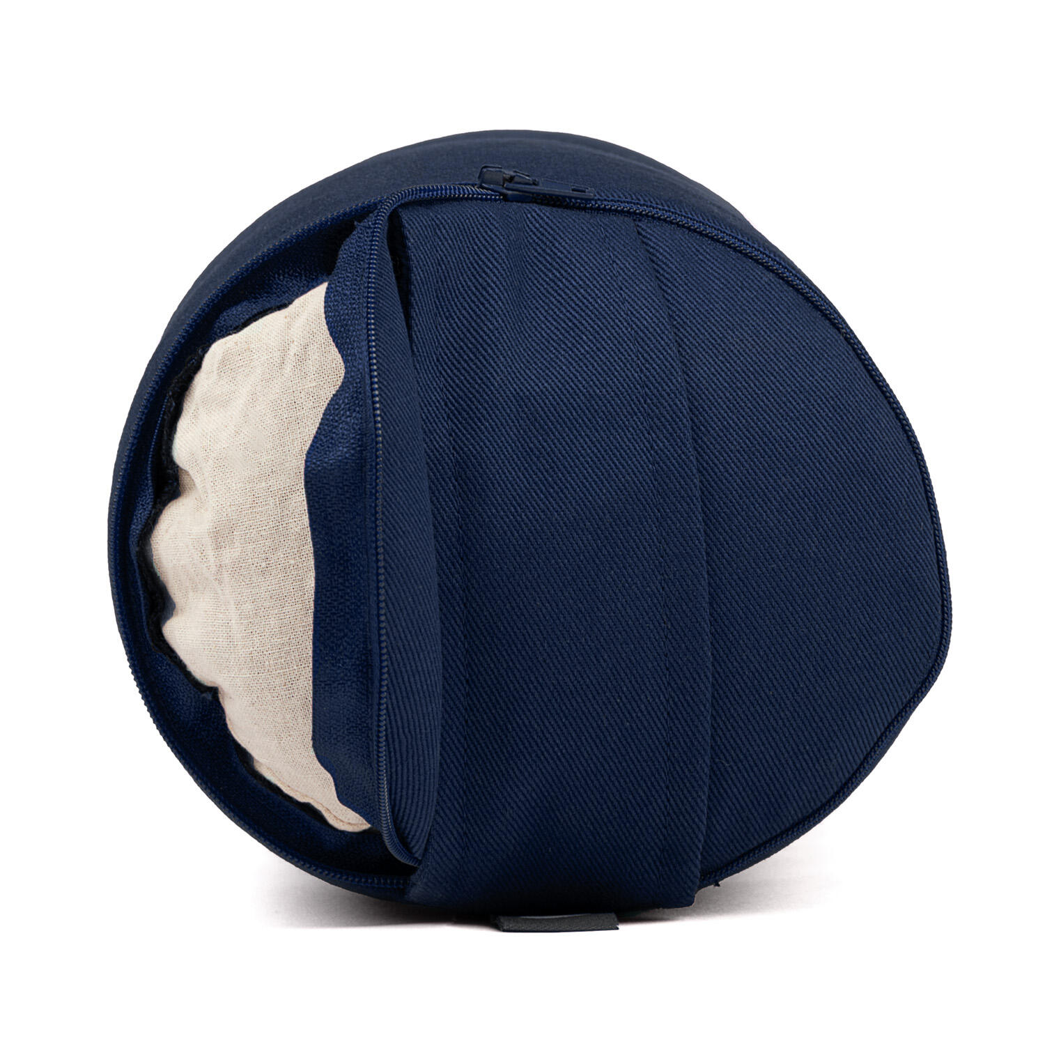 Yoga Mini-Bolster (rund), Nackenrolle, ECO, Buchweizenschalen Dunkelblau 3/5