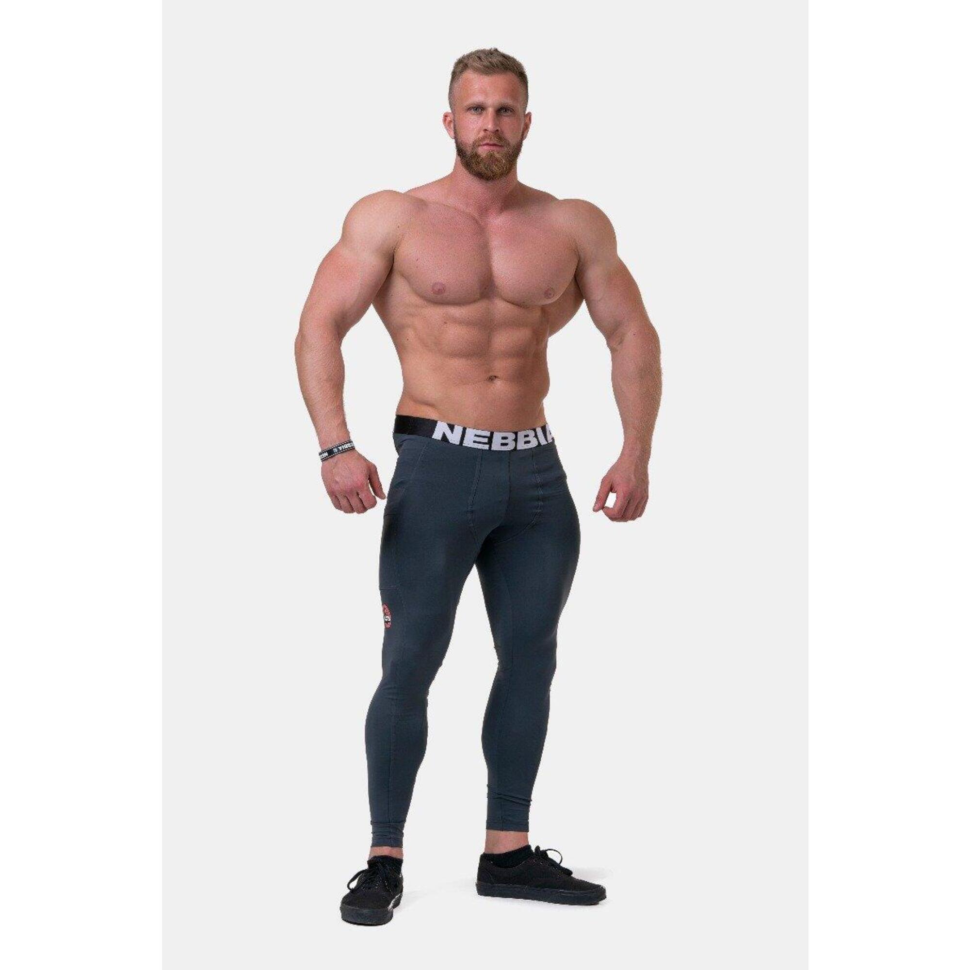 Legginsy fitness męskie Nebbia Legend of Today Szare