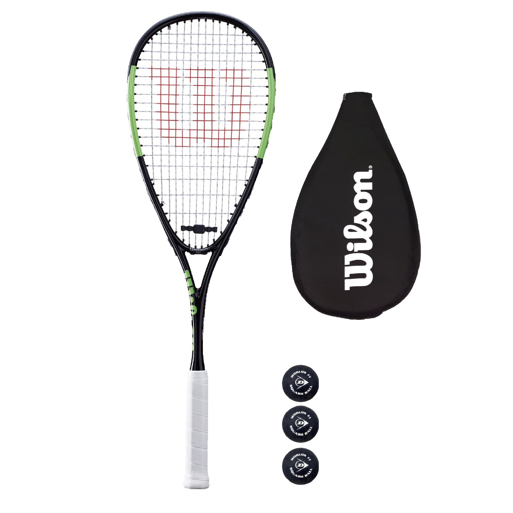 Wilson Blade Team Squash Racket, Cover & 3 Squash Balls 1/1