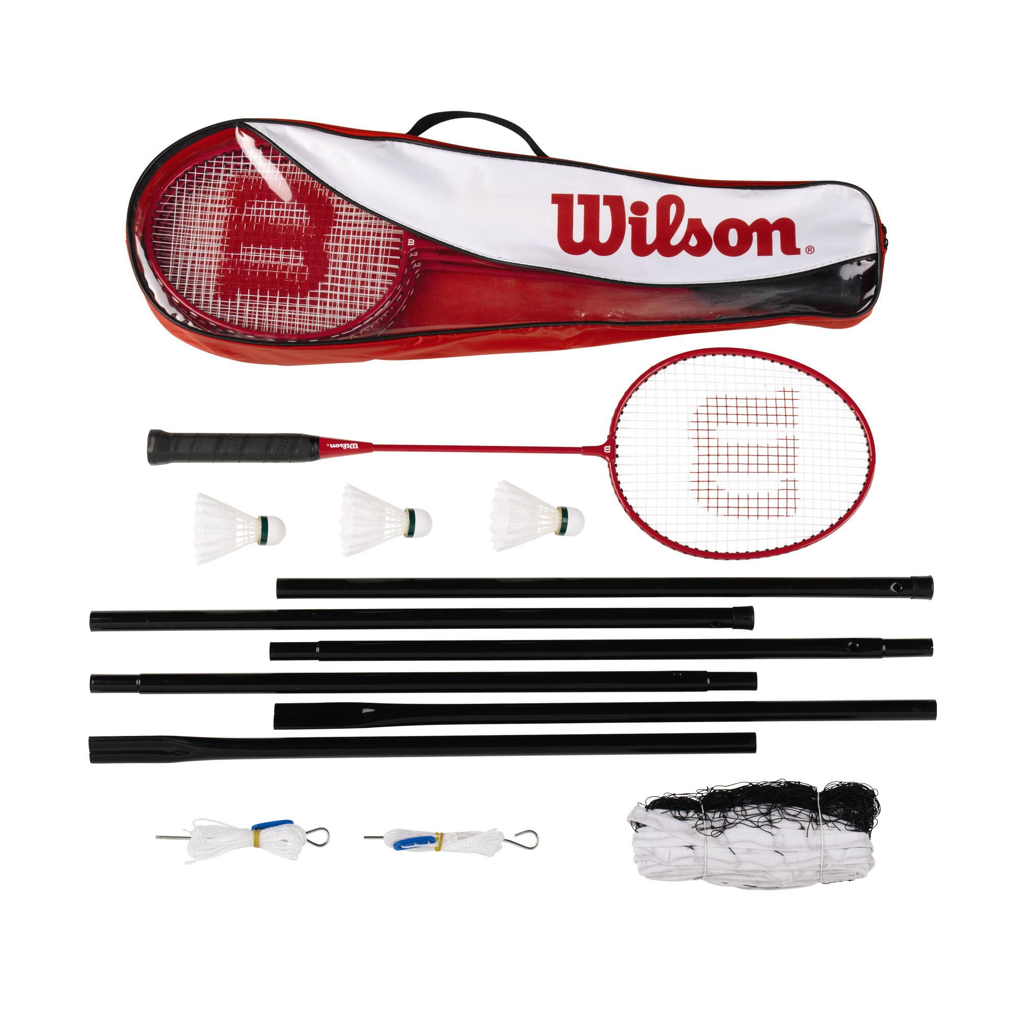 WILSON Wilson Tour 4 Racket Badminton Set With Net, Post & Shuttles