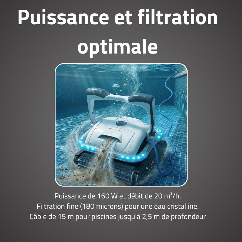 Bestway Robot piscine Raptor nettoyage fond et parois 45 m² max 4/7