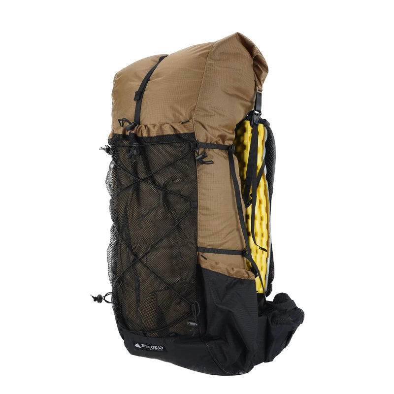 Hiking Backpack with Lightweight Nylon Khaki