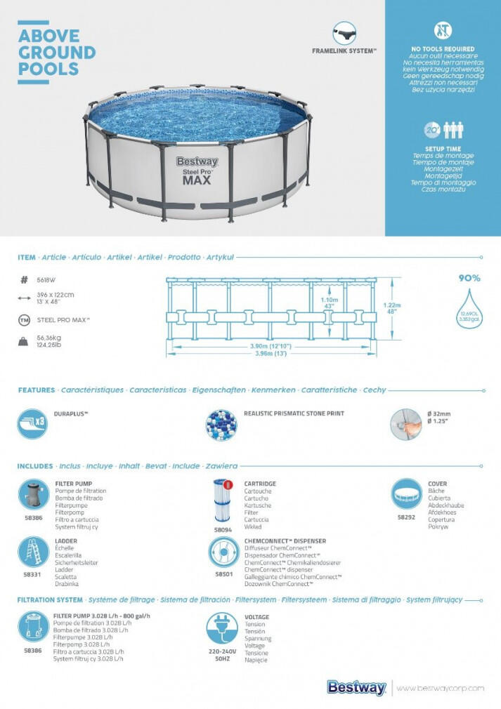 Erwachsene Schwimmen Pool - Steel Pro Max 5/7