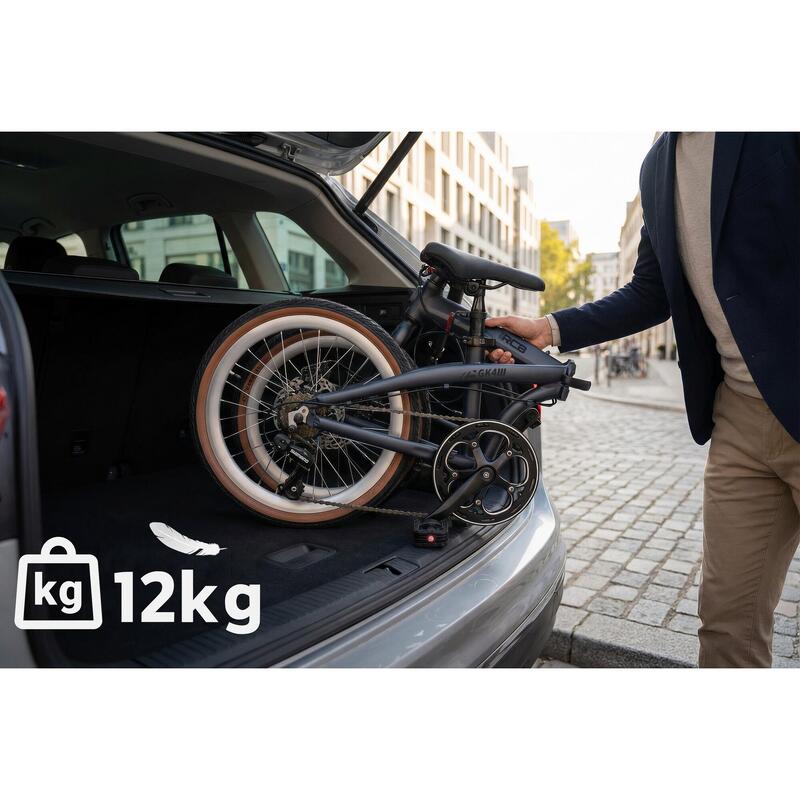 Bicicletă pliabilă 20" RCB GK4, cadru aluminiu, 7 viteze, frâne pe disc, 12+ ani