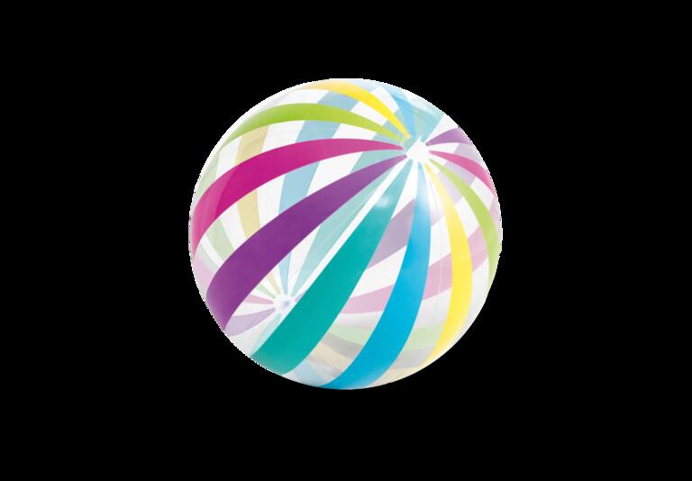 Large semi-transparent jumbo beach ball with colourful panels