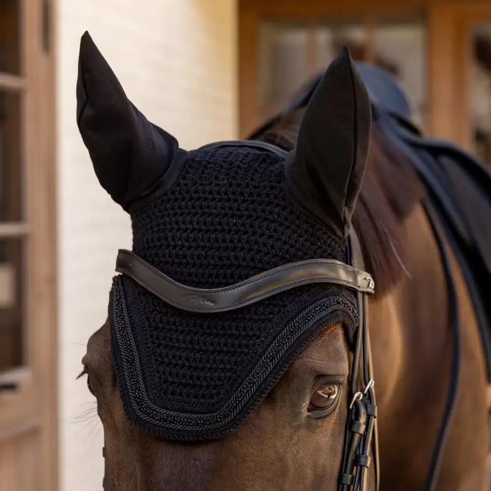 Bonnet anti-mouche Wellington soundless velvet mini pearls noir 2/3