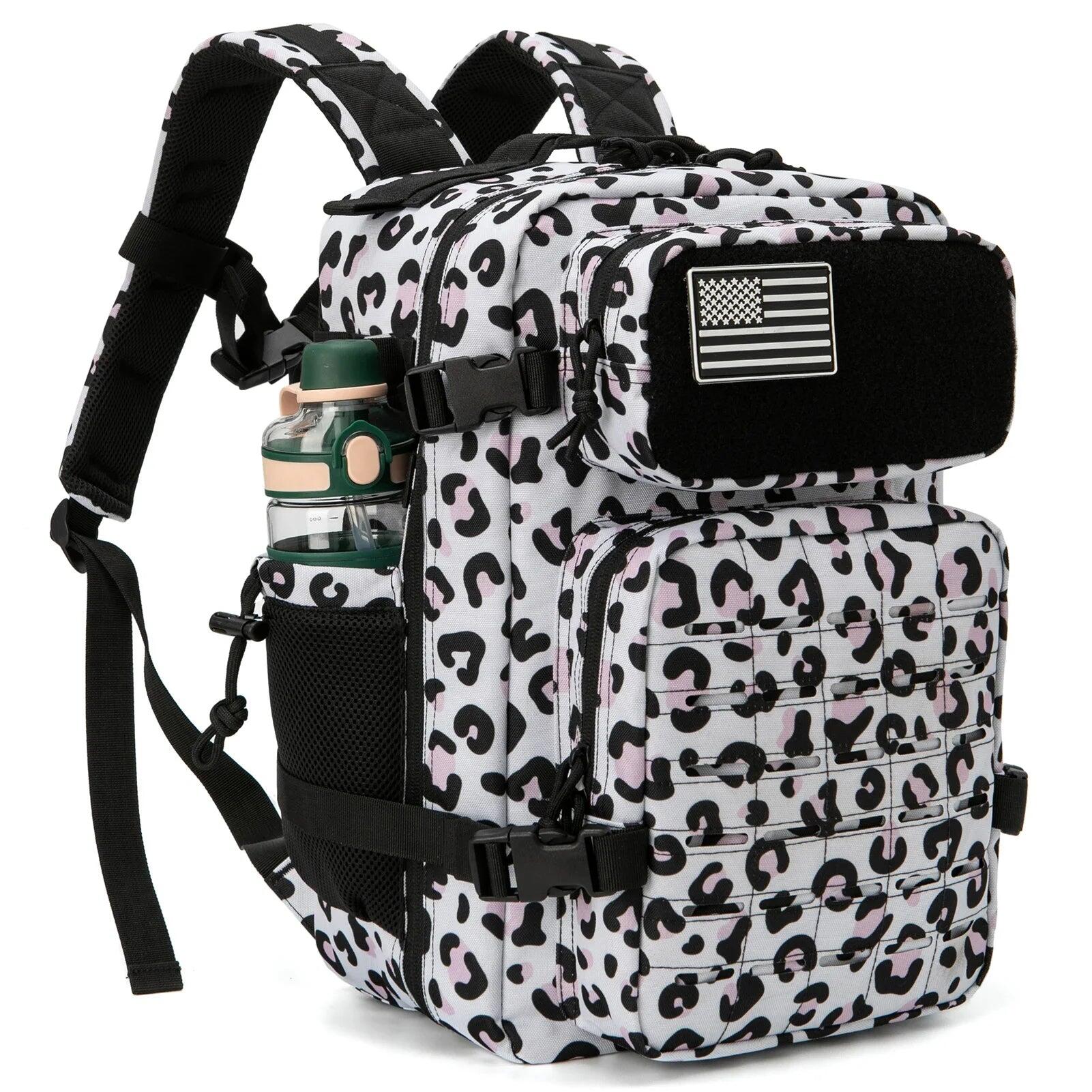 Tactical Backpack with 25L Polyester Leopard
