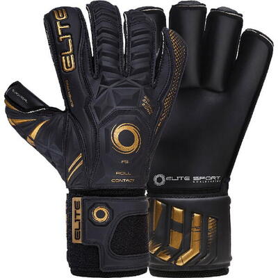 Elite sport black real keepershandschoenen - zwart / goud maat 9