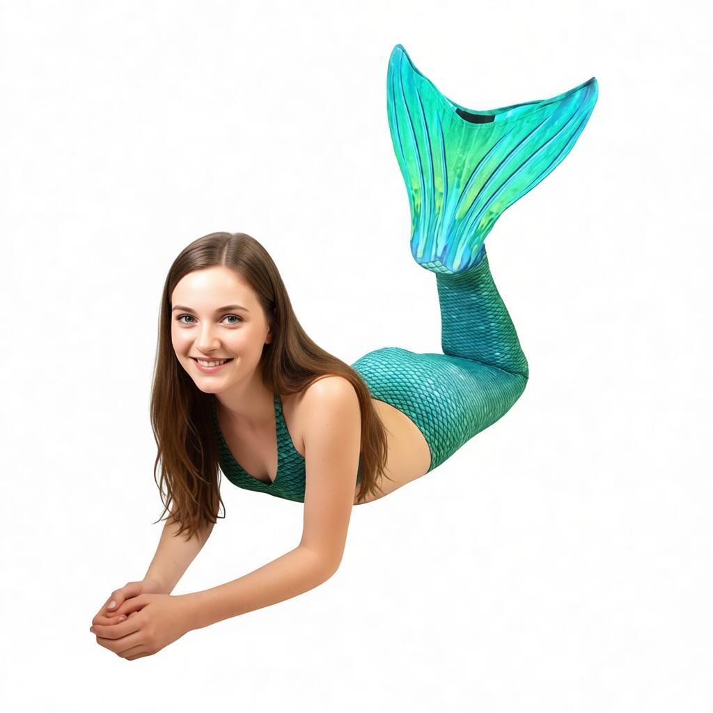 Coda da sirena adolescenti e adulti per il nuoto Sirene Green JL 3/4
