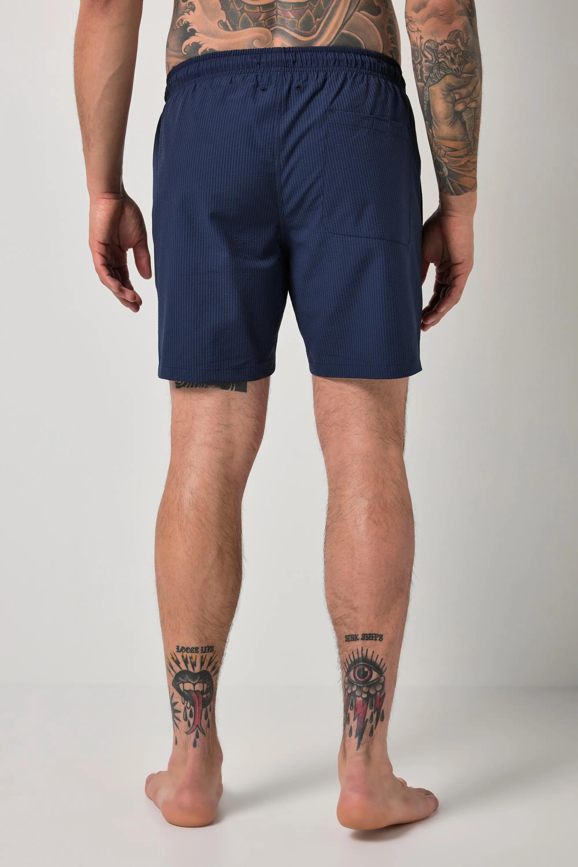Hommes Short de bain en tissu seersucker texturé collection Beachwear 7/11