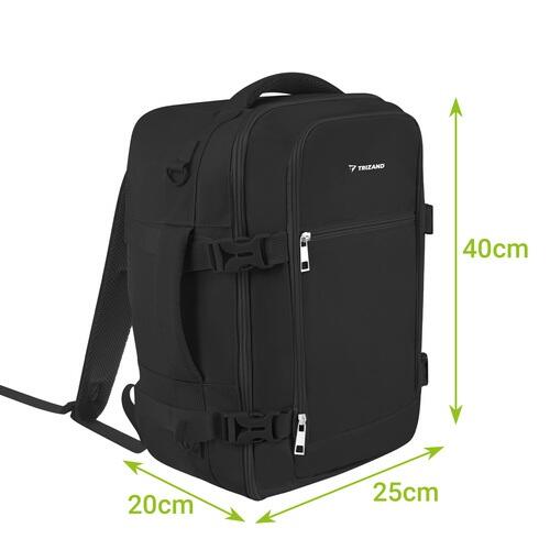 Mochila de viaje de 20 litros negra unisex 7/7