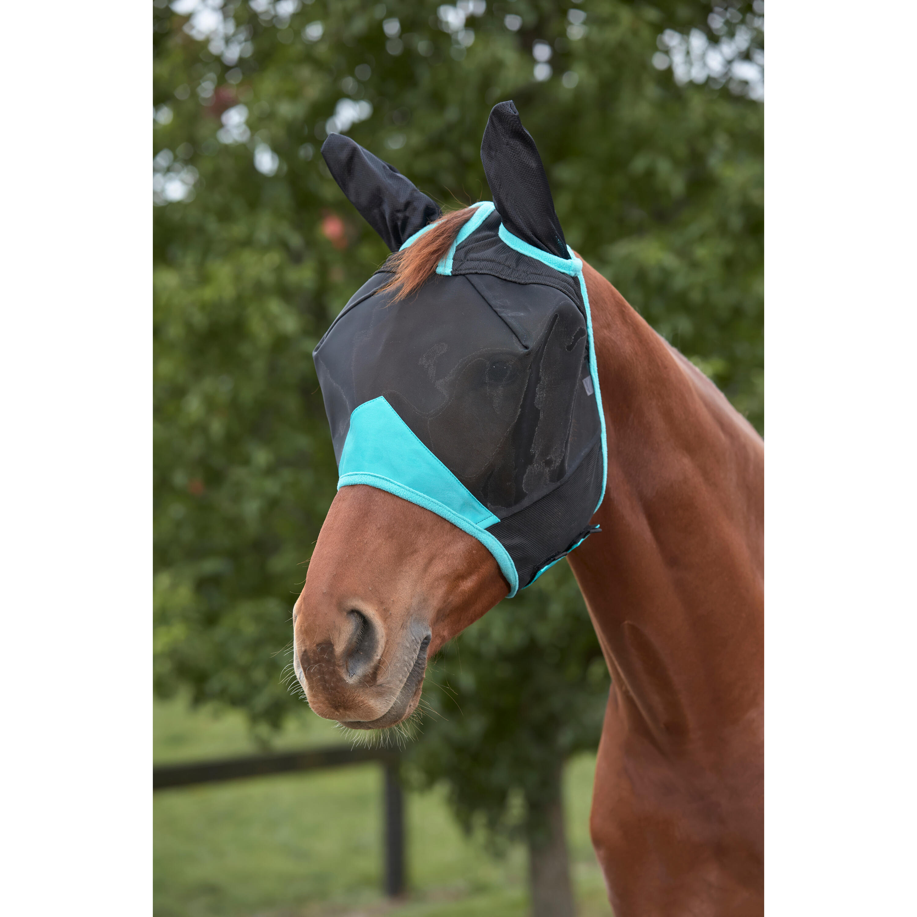 Fliegenmaske Weatherbeeta aus Netzstoff mit Ohrenschutz Comfitec Deluxe 1/3