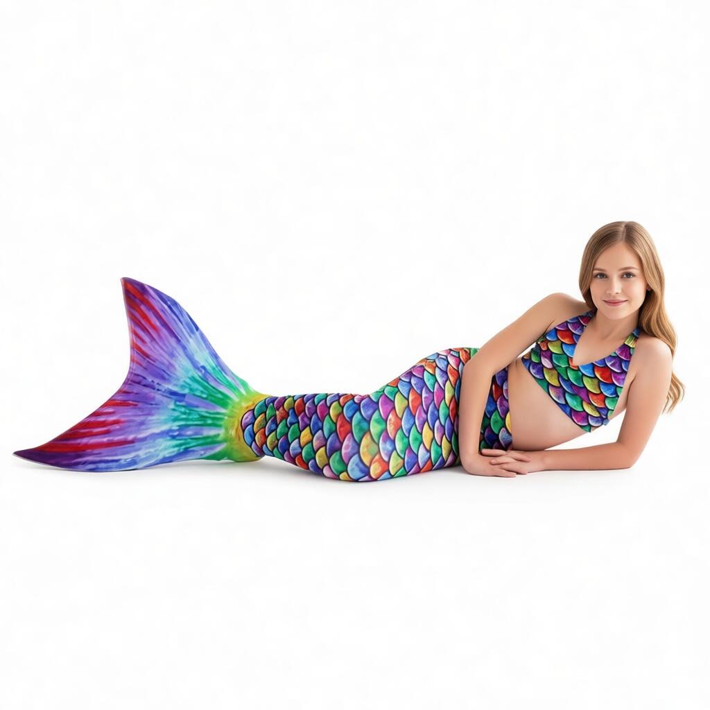 Meerjungfrauenflosse Teens und Erwachsene zum Schwimmen Hawaiian Rainbow JS 2/2