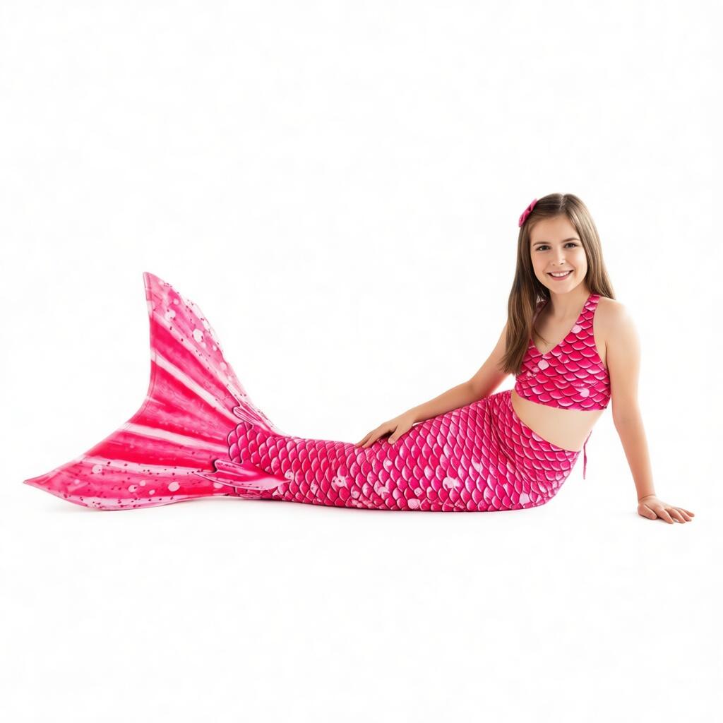 Meerjungfrauenflosse Teens und Erwachsene zum Schwimmen Bahama Pink JL 3/3
