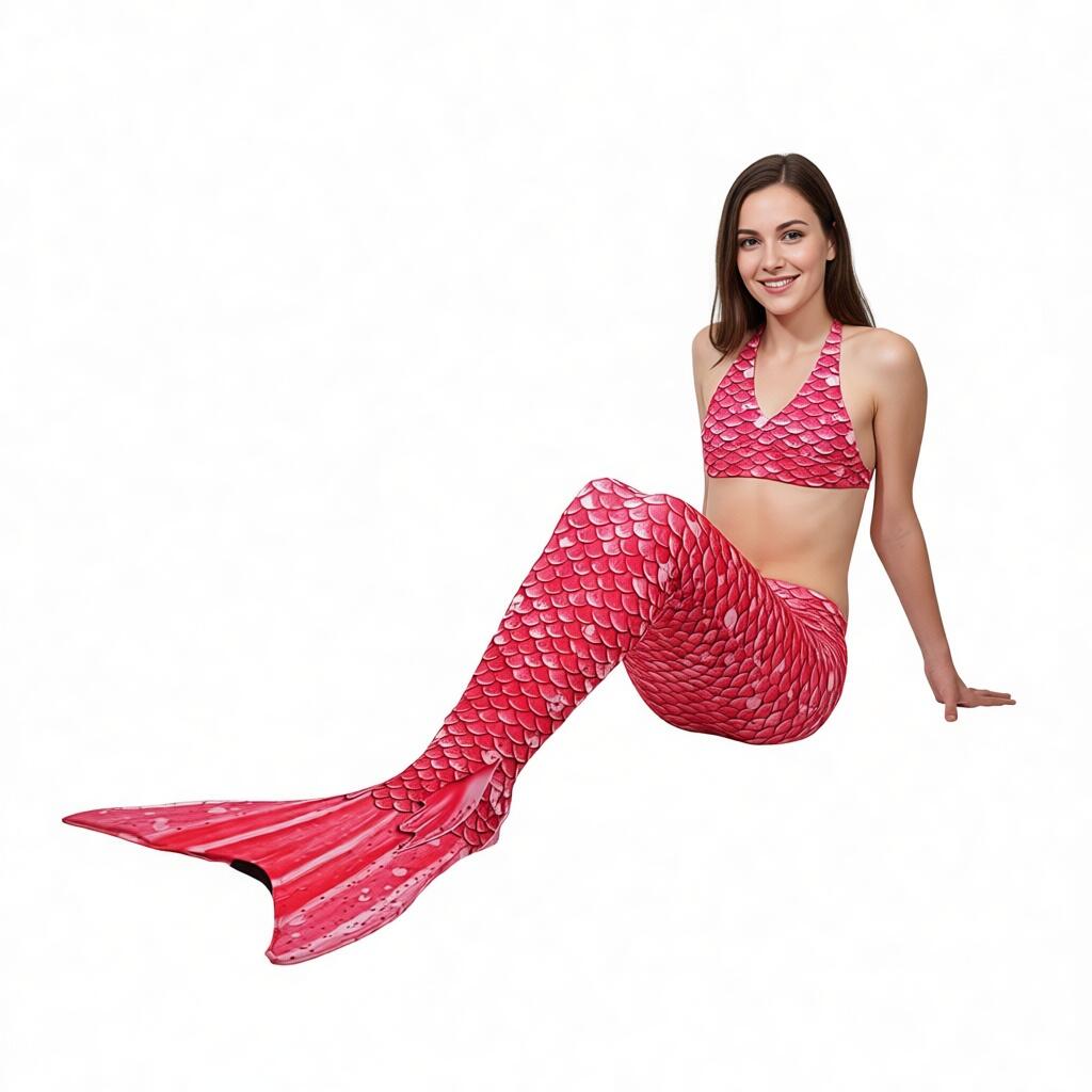 Meerjungfrauenflosse Teens und Erwachsene zum Schwimmen Bahama Pink JL 2/3