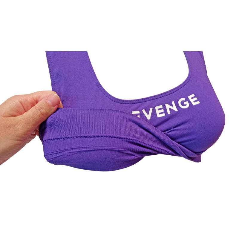 Top Intimo tecnico Donna Running Fitness Yoga Kinesiotaping interno viola