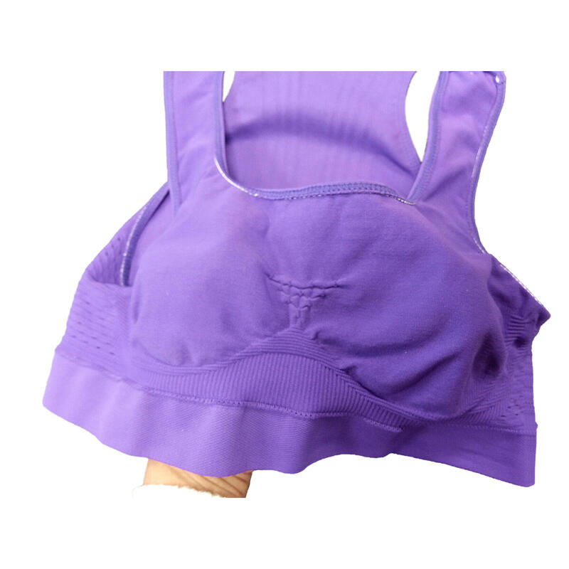 Top Intimo tecnico Donna Running Fitness Yoga Kinesiotaping interno viola