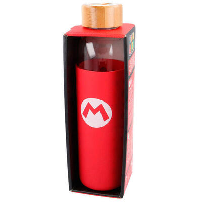 Borraccia in vetro con coperchio in silicone Stor Nintendo Super Mario Bros