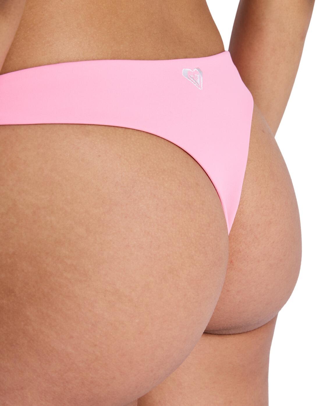Bas de bikini échancré SOLID ESSENTIALS TANGA Rose Femme 4/4