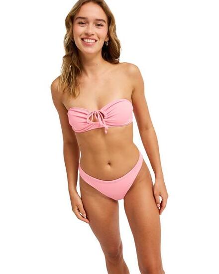 Bas de bikini échancré SOLID ESSENTIALS TANGA Rose Femme