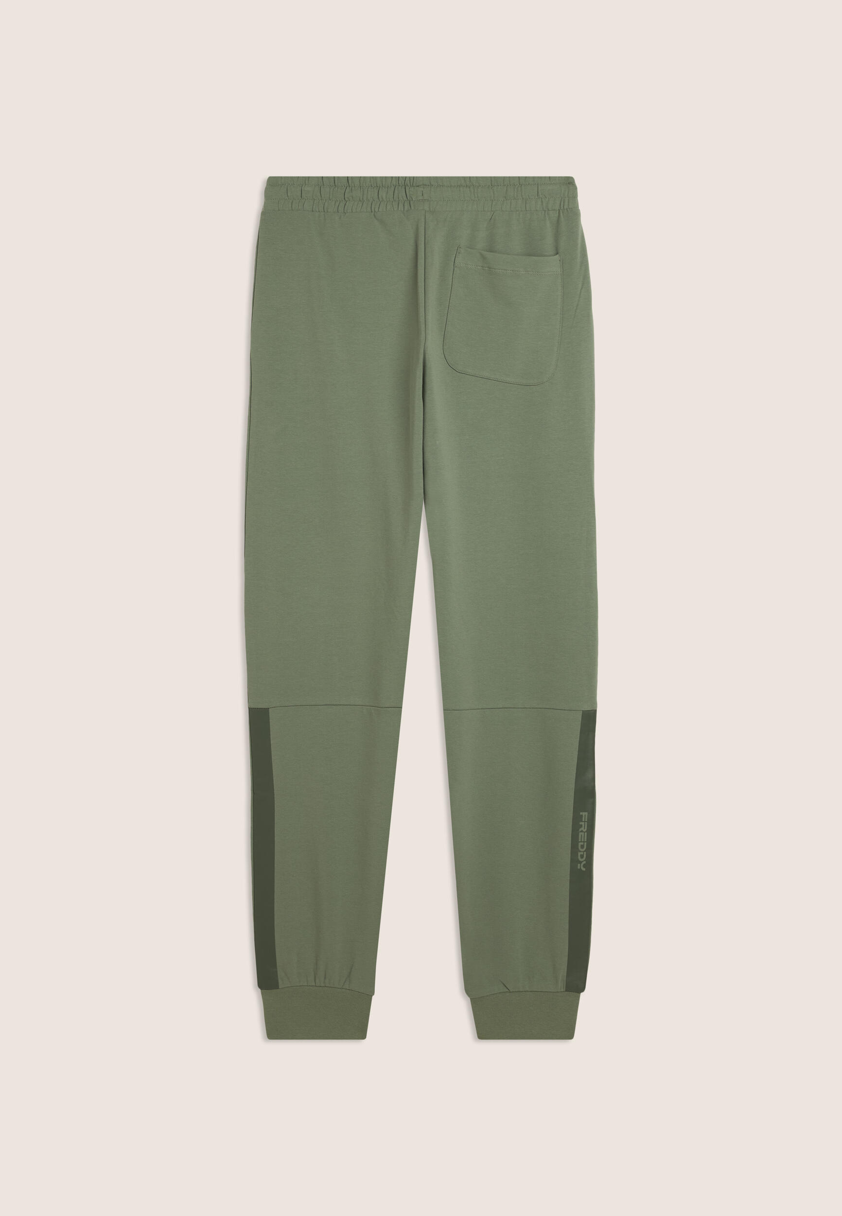Pantalon de sport avec bandes latérales et bas côtelé 2/3