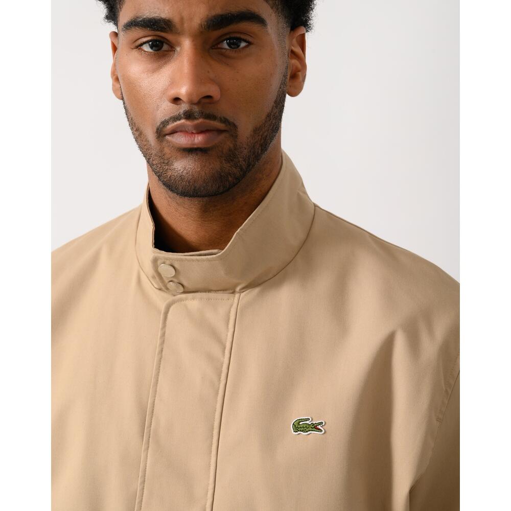 Chaqueta Beige Lacoste  Harrington de Sarga Hidrófuga con Detalles Sofisticados 5/6