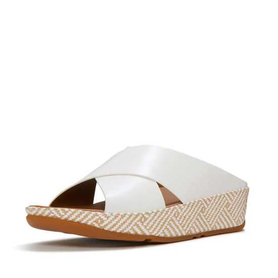 FITFLOP FitFlop Lulu Lux Graphic-Weave Leather Cross Slides URBAN WIT 40