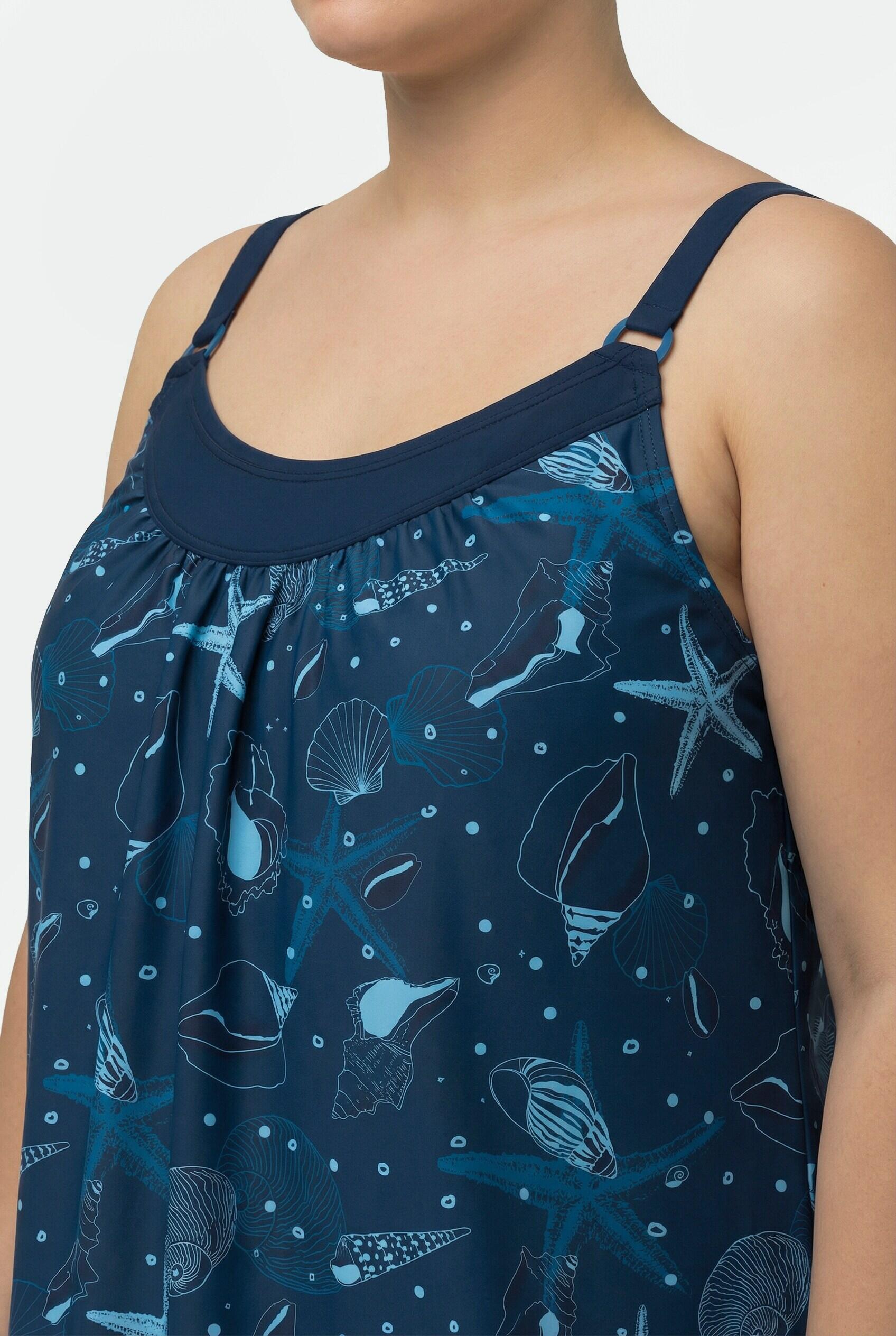 Femme Tankini motif coquillages bonnets souples et bretelles ajustables 3/7