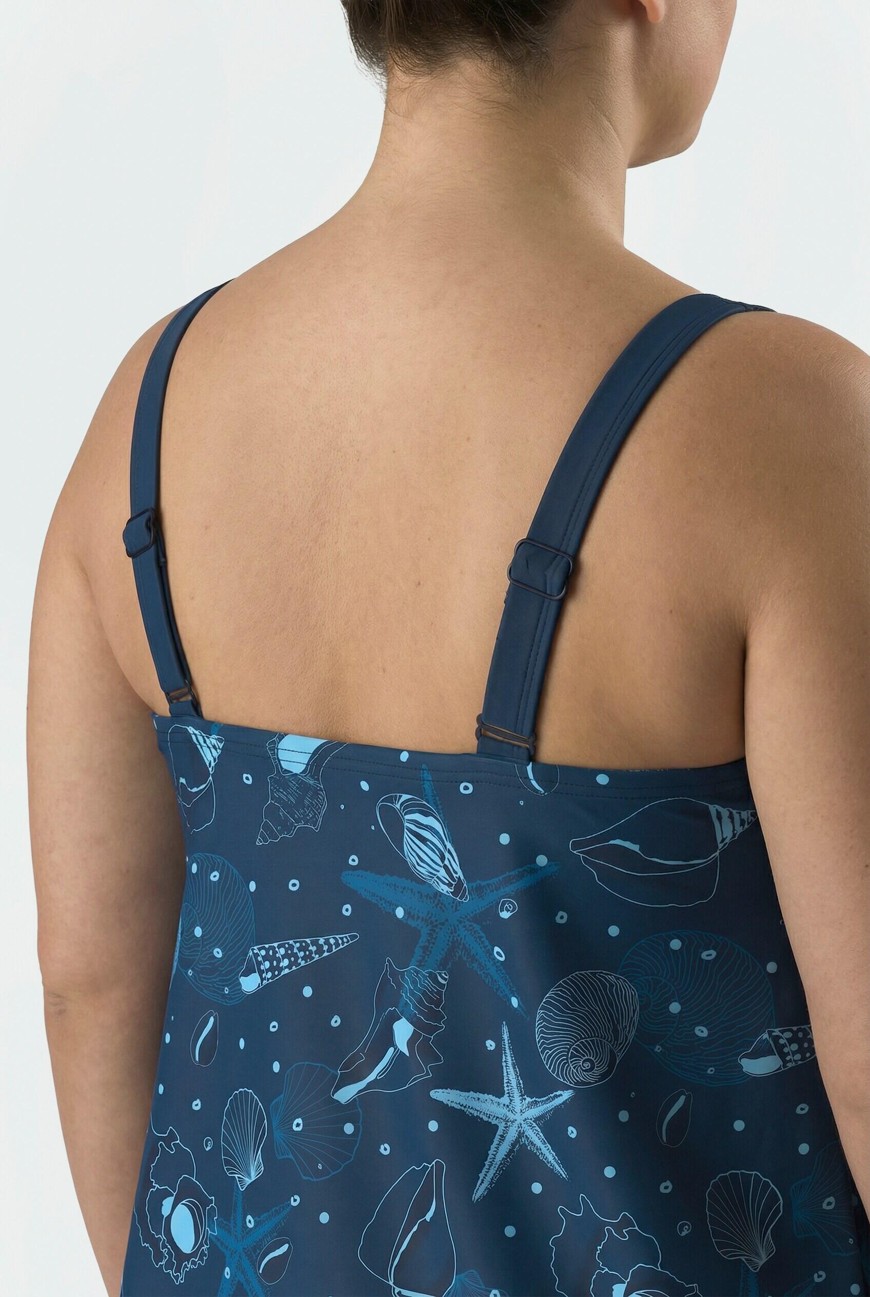 Femme Tankini motif coquillages bonnets souples et bretelles ajustables 5/7