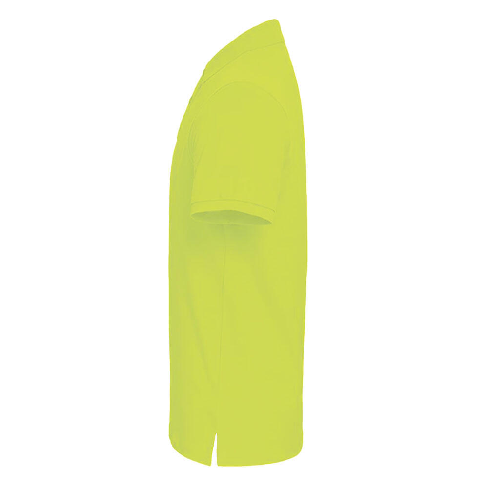 Polo Uni Manches Courtes Homme (Jaune Fluo) 3/4