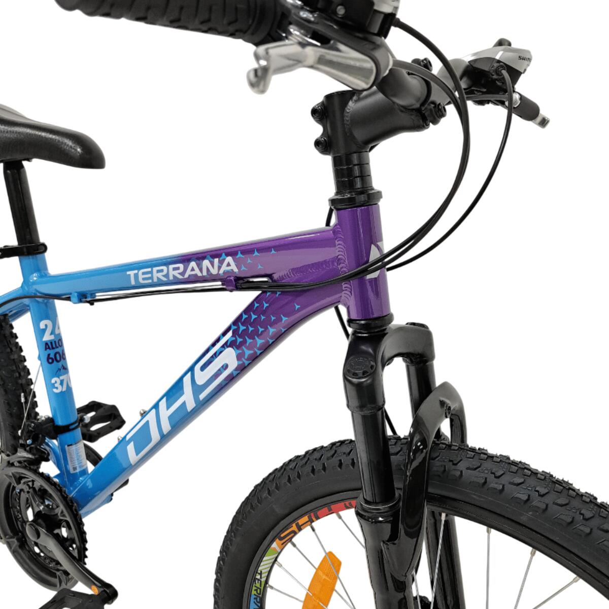 Bicicleta Copii Dhs Terrana 2423, model 2026 - 24 Inch, Violet-Albastru 5/7