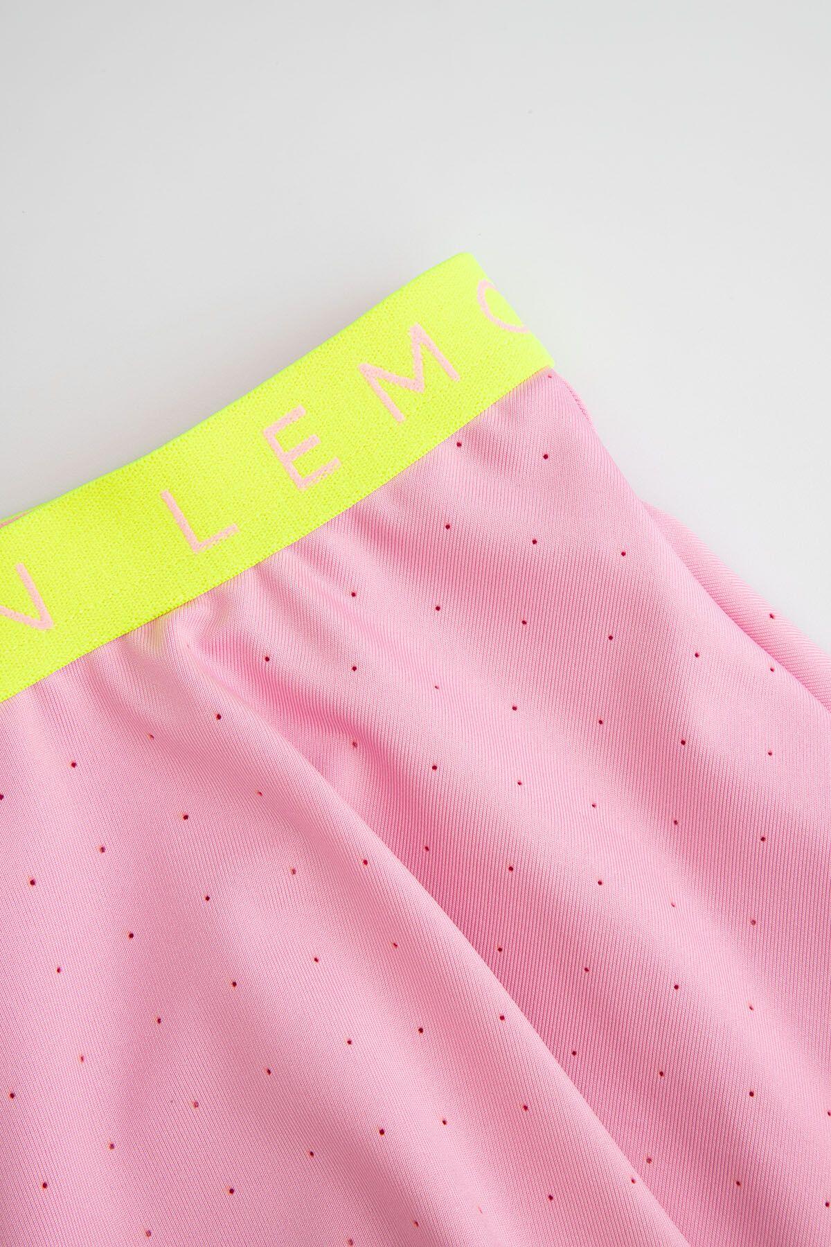 Legginsy sportowe dla dzieci Lemon Explore WL6 krótkie różowe z spódnicą 3/4