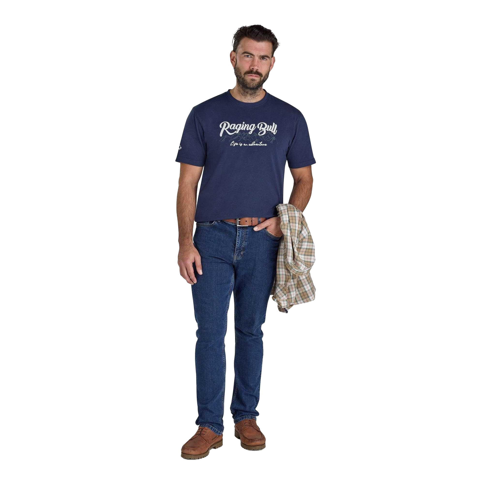 TShirt für , bestickt Herren Marineblau Marl 4/4